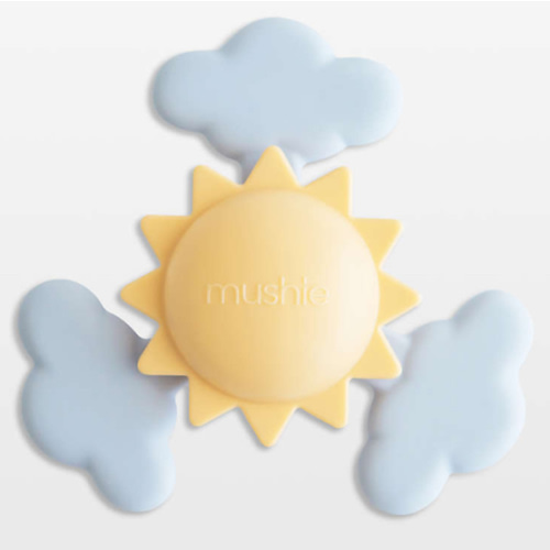 Mushie Yellow Sunshine Baby Suction Spinner Toy