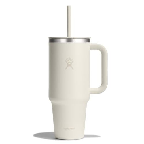 Hydro Flask 40 Oz Travel Tumbler with Handle, Lid and Straw - Insulated Stainless Steel in 40 Oz Ivory