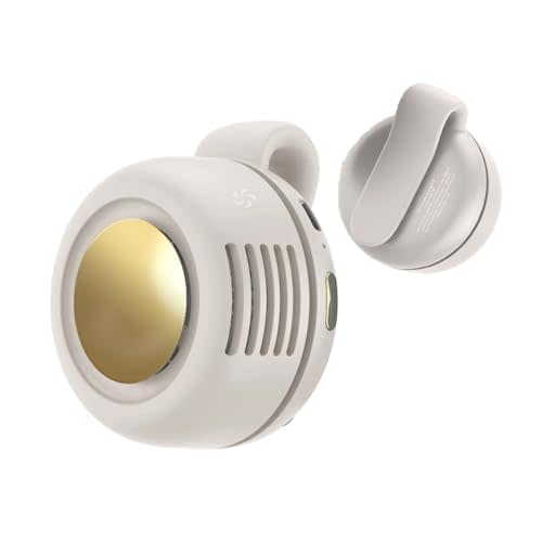 Ahuccf Portable Clip-On Fan, Mini USB Rechargeable 360 Rotatable Fan, 3-Speed Silent Mini Bladeless Fans