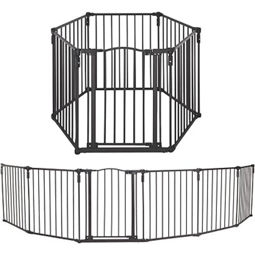 Toddleroo by North States - 3 In 1 Arched Décor Metal Superyard Baby Play Yard: 6 Panel Playpen, Baby Gate, or Extra Wide Baby Fence - Encloses Up to 10 Square Feet - 30 Inches Tall - Matte Bronze