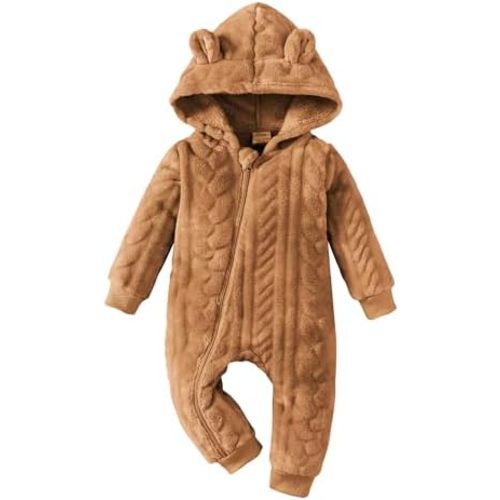 Newborn Baby Girl Clothes Fall Winter Outfit Infant Girl Romper Ruffle Long Sleeve Jumpsuit Baby Snowsuit