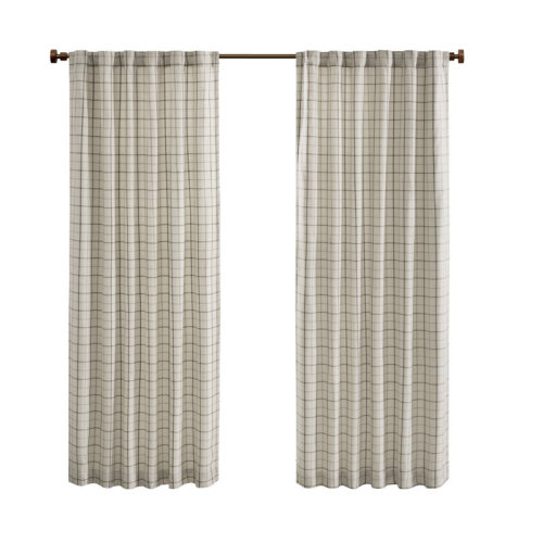 Madison Park Anaheim Woven Plaid Room Darkening Thermal Fleece Lined Single Curtain Panel & Reviews | Wayfair