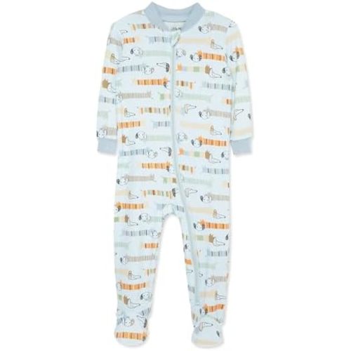 Little Me Clothes for Baby Boys' Zip Front Bodysuit Sleepwear, 12 Months to 24 Months