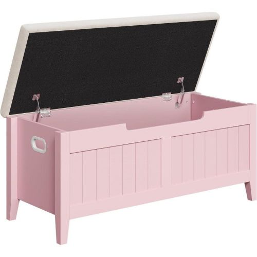 Acekool 39" Storage Bench with Cushion Seat and Safety Hinges – Entryway & Bedroom Shoe Organizer