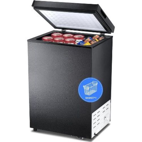 2.8 Cu.Ft Chest Freezer with Removable Basket and Adjustable Temperature for Home, Kitchen, Office, or Bar.