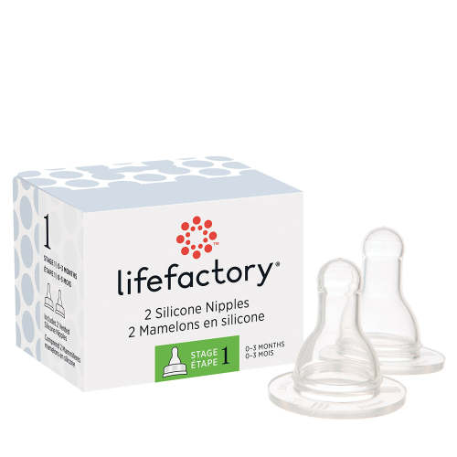 Silicone Nipples Stage 1 for 4oz and 9oz Glass Bottles-2 pack