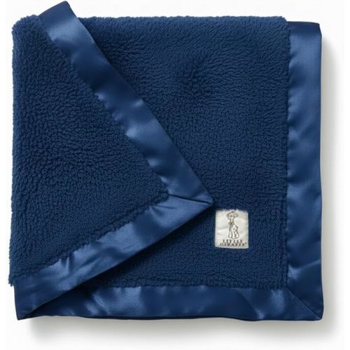 Little Giraffe Chenille Baby Blanket with Satin Trim, Lightweight & Cozy - Midnight