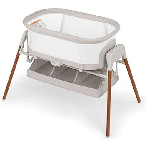 Chicco LullaGlide Plus Electronic 3-in-1 Baby Bassinet, Gliding and Portable Bassinet, Waterproof Mattress and Fitted Sheet, Includes Carry Bag for Travel | Serene/Beige