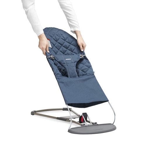 BabyBjörn Fabric Seat for Bouncer, Midnight Blue, Cotton, Midnight Blue, 1 Count (Pack of 1)