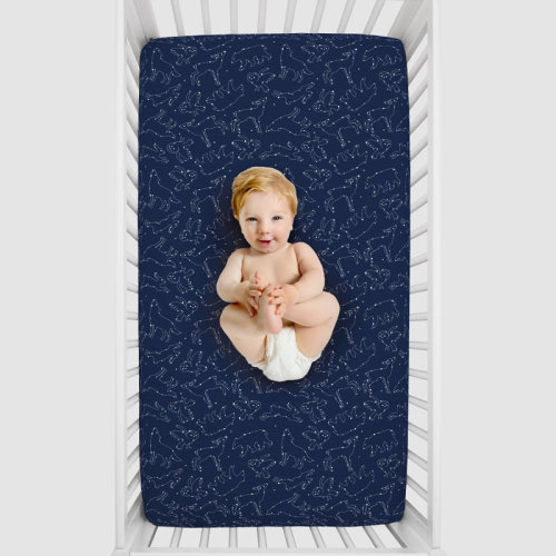 Isabelle & Max™ NoJo Cosmic Veal Constellations Nursery Mini Crib Fitted Sheet | Wayfair