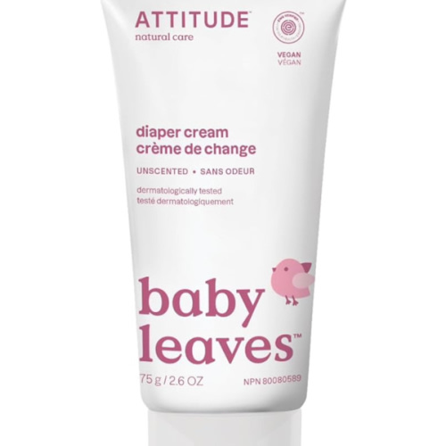 ATTITUDE Baby Diaper Cream, EWG Verified & Zinc Oxide Formula, Unscented & Hypoallergenic, Dermatologist-Tested, Vegan, 75g