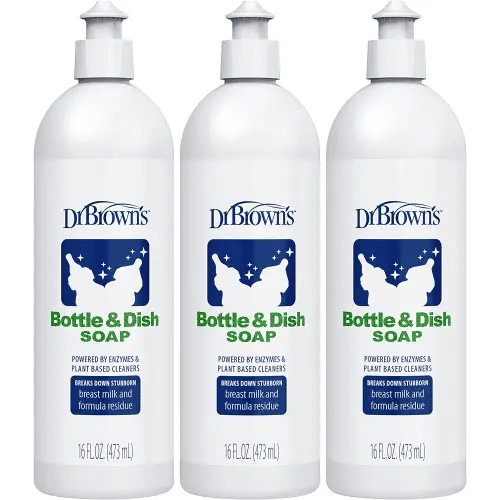 Dr. Brown's Bottle & Dish Soap for Baby Bottles and Baby Accessories, Plant-Derived, Fragrance-Free, 16 fl oz, 3 Pack