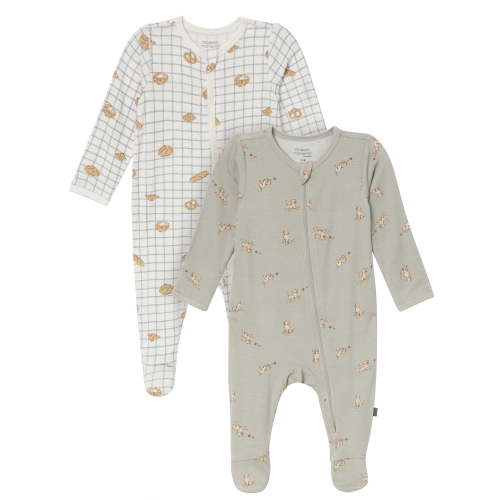 Modern Moments by Gerber Neutral Two-Way Zip Viscose Sleep ´N Play Footed Pajama, 2-Pack, Sizes Newborn - 24 Months
