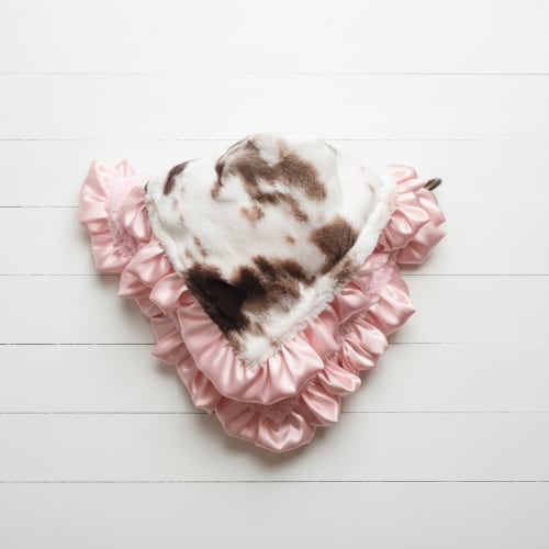 Brown Sugar Cow with Blush Satin Western Lovey – DBC Baby Bedding Co