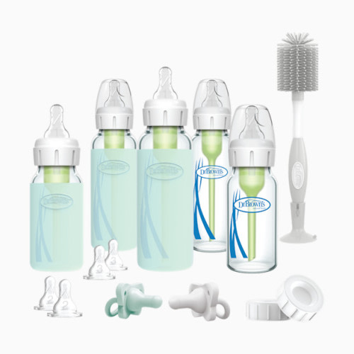 Options+ Narrow Glass Baby Bottle Starter Gift Set - White