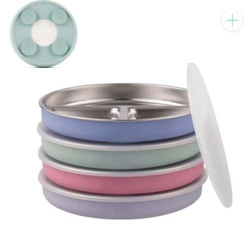 7.8" Stainless Steel Divided Plates with Suction Sleeve