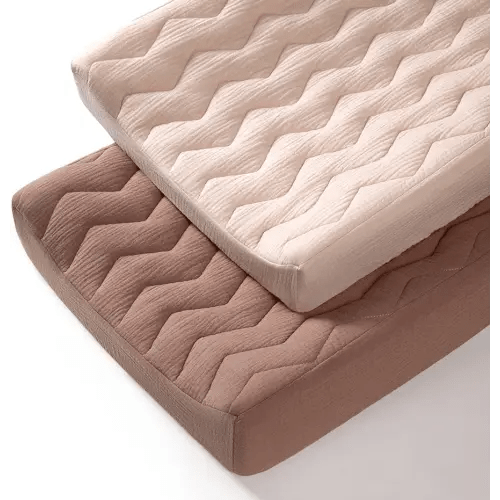 lulumoon Muslin Changing Pad Cover: Baby Cotton Quilted Changing Table Cover - Soft Changing Pad Sheets for Boys Girls