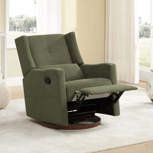 CHITA Manual Swivel Glider Recliner 360°Swivel Fabric Recliner Sofa for Living Room