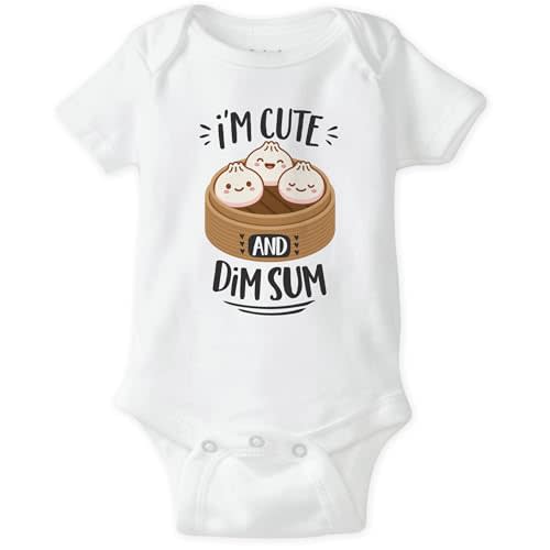 Puddle Kickers Bao Dim Sum Dumplings Baby Bodysuit, Asian Inspired Baby Romper, Soft One-Piece Infant Creeper