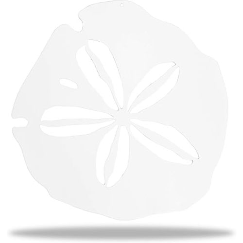 Riverside Designs Coastal Sand Dollar Ocean Beach Metal Art Steel Wall Decor (12", White)