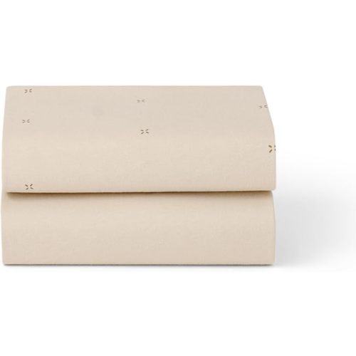 Snuz Baby Crib Sheets - Fits SnuzPod 3, 5 & Studio, 100% Jersey Cotton Baby Bassinet Sheets, Machine Washable, Tumble Dryer Safe, Breathable, Universal Fit 17”x31”, 2 Pack, Cashmere/Cross