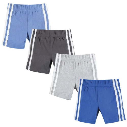 Hudson Baby Boy Shorts Bottoms 4-Pack, Blue, 6-9 Months