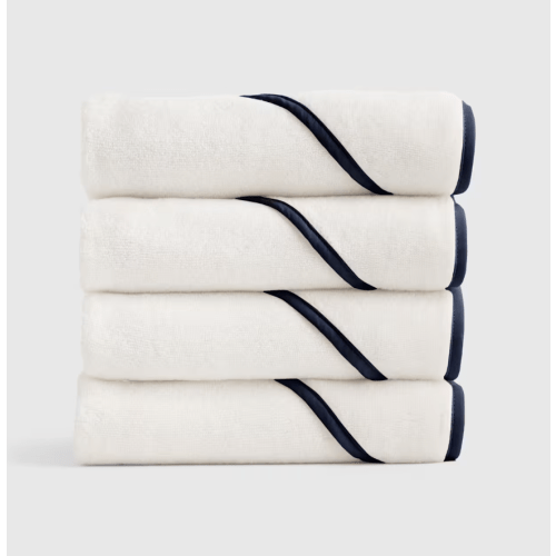 Organic Turkish Cotton Baby Hooded Towel Set 4-Pack in Navy