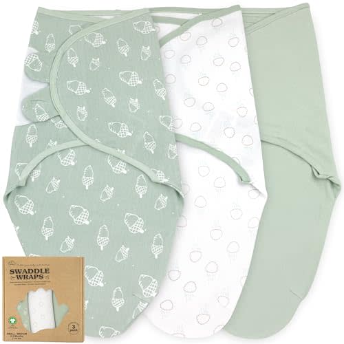 Bublo Baby Swaddles for Newborns – 3-Pack Infant Swaddles 0-3 Months – Adjustable Swaddle Sleep Sack – Soft Organic Cotton Baby Wrap for Safe & Cozy Sleep