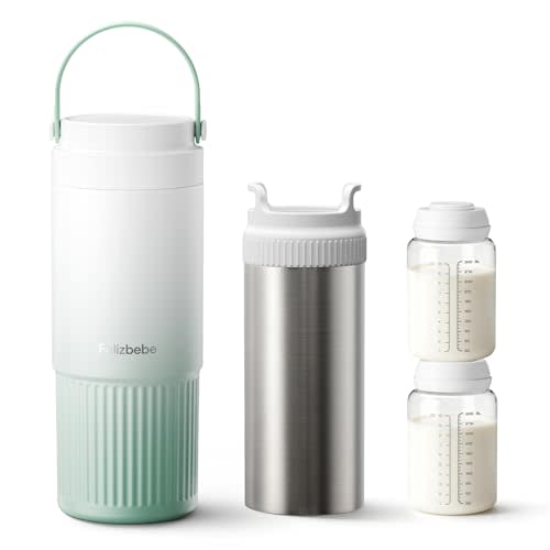 360° Double-Layer 316 Stainless Steel Breast Milk Cooler, 22oz | Breastmilk Cooler & Stainless Steel Chiller, 24H Storage, Leak Proof, 2 Baby Bottles Included for Work & Travel