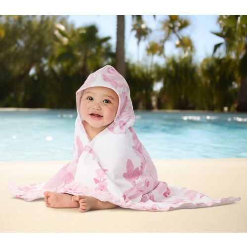 LoveShackFancy Damask Baby Beach Hooded Towel UPF 50+
