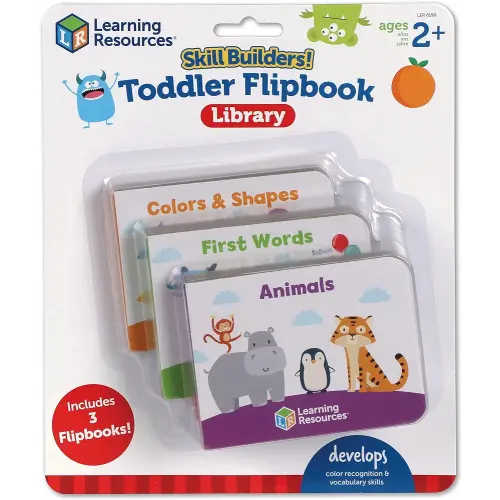 Learning Resources Skill Builders! Toddler Flipbook Library, 3 Pieces, Ages 2+, Educational Toys, Alphabet Learning, Toddler Learning Books, Toddler Activity Book