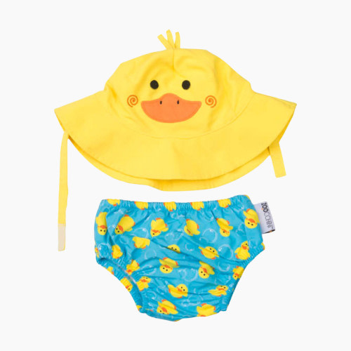 ZOOCCHINI Swim Diaper and Sun Hat Set - Duck, 3-6 Months