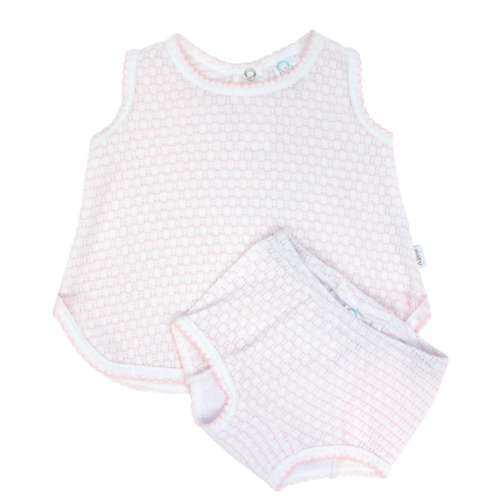 Paty Knit Pinstripe Sleeveless Diaper Set - PatyInc
