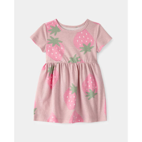 Baby Girl Strawberry Short-Sleeve Dress - Pink | Carter's