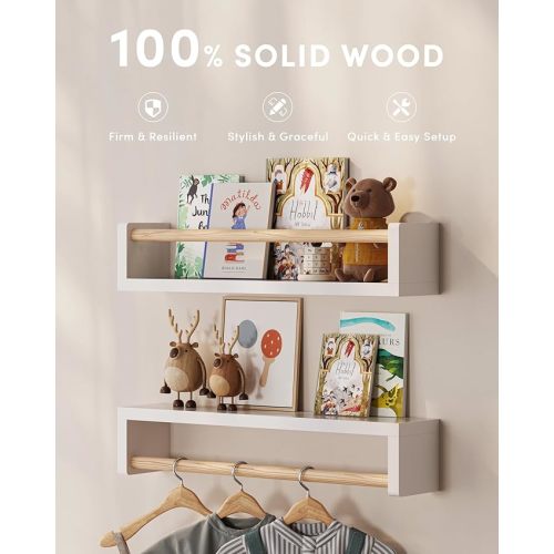 G&W Gruwald Nursery Book Shelves, Set of 3, Wall Bookshelf, Book Shelf for Kids Rooms, Wall Book Shelves for Bedroom Kids, Floating Shelf, Nursery Decor