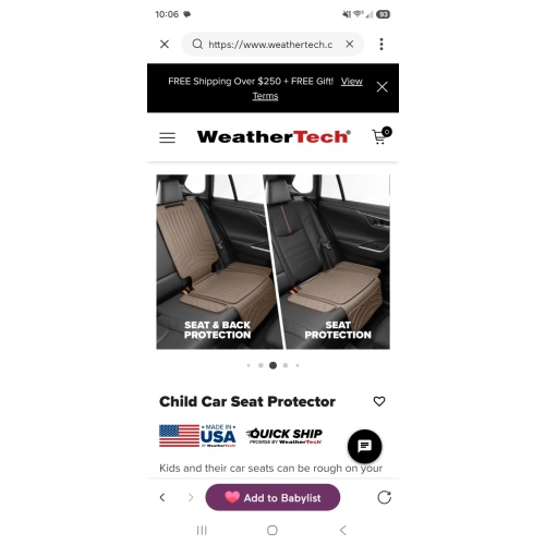 Child Car Seat Protector weathertech