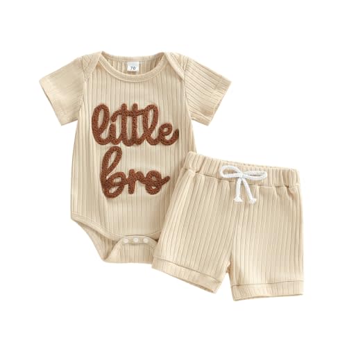 Baby Boy Summer Clothes Little Brother Newborn Outfit Short Sleeve Romper Casual Shorts Set 0 3 6 12 Months