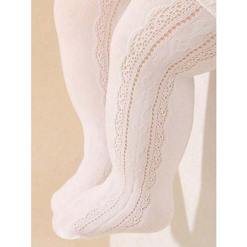 1 Pair Infant Girls' Princess Heart Shaped Hollow Out Mesh Breathable & Comfortable Tights, Suitable For Daily Wear Or Party Outfits | SHEIN USA