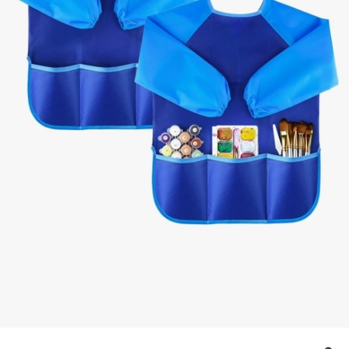 Amazon.com: KUUQA 2Pcs Waterproof Children Art Smock Kids Art Aprons Painting Aprons with Long Sleeve and 3 Roomy Pockets for Painting, Feeding, Baking, Cooking, Age 2-6 years (Paints and Brushes not included): Home & Kitchen