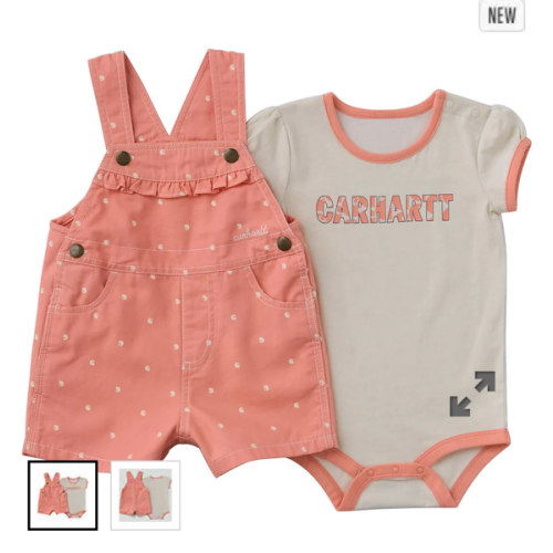 Girls' 2-Piece Short Sleeve Bodysuit & Canvas Shortall Set (Baby) | Carhartt