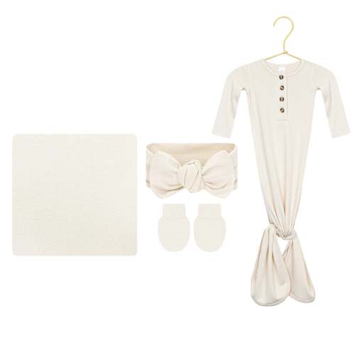 Dakota Plush Knit Newborn Headband Bundle (Gown)