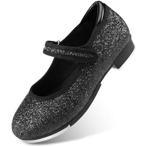 Stelle Tap Shoes for Girls Toddler PU Leather Non-Slip Dance Shoes for Toddler/Little Kid/Big Kid