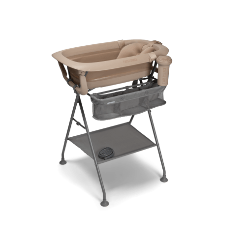 Luxury Bath Kit Mocha - Foldable baby bathtub with bath stand