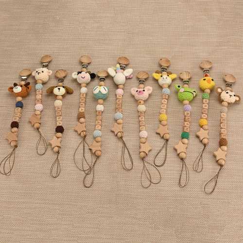 Secure Animal Dummy Clip with Custom Name | Personalized Pacifier Holder