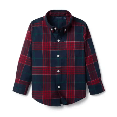 Boy Dark Marine Tartan Tartan Flannel Shirt by Janie and Jack