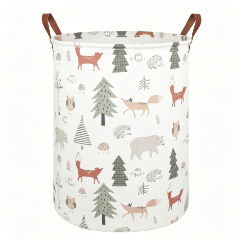 ACDANC Animal Baby Laundry Basket,Woodland Animals Baby Laundry Hamper,Toy Basket for Boys,Nursery Hamper Gift Baskets for Bedroom,Toy Bin,Gift Basket.Baby Room Decor(Animal)
