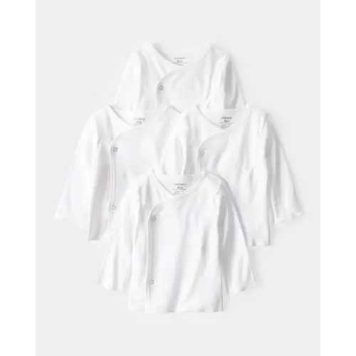 Baby 4-Pack Long-Sleeve Side-Snap Tees - White | Carter's
