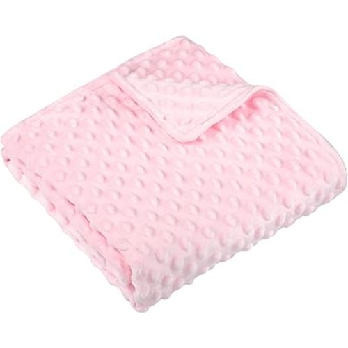 SWESEN Baby Blanket for Girls, Soft Crib Blanket 30 x 40 Inch, Newborn Blankets for Nursery, Stroller, Toddler Bed, Carseat, Double Layer, Pink