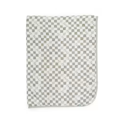 Little Unicorn Organic Cotton Muslin Baby Blanket - Green Checker