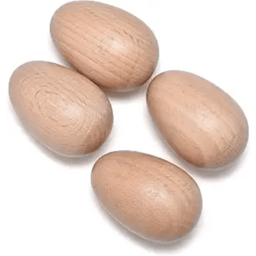 4 PCS Wood Egg Shakers Set, Musical Percussion Instruments, Natural Finish